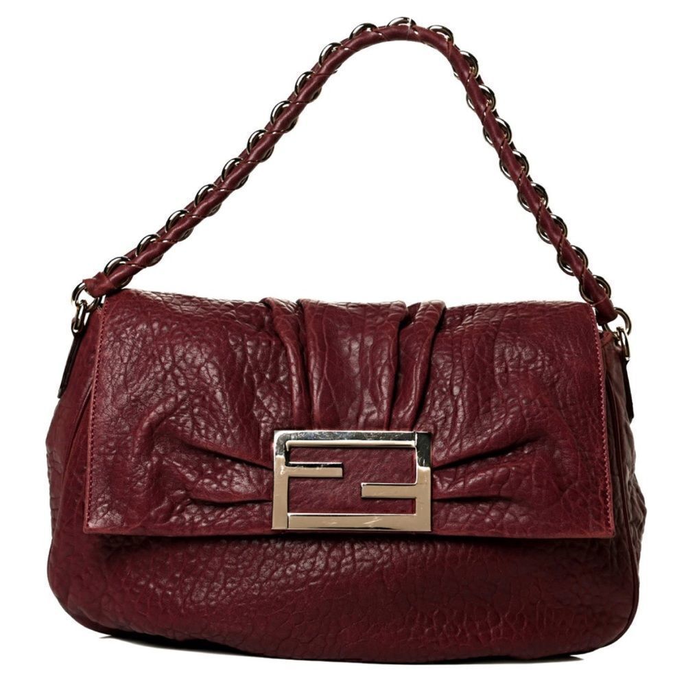 Fendi Mia Flap Bag Burgundy GHW